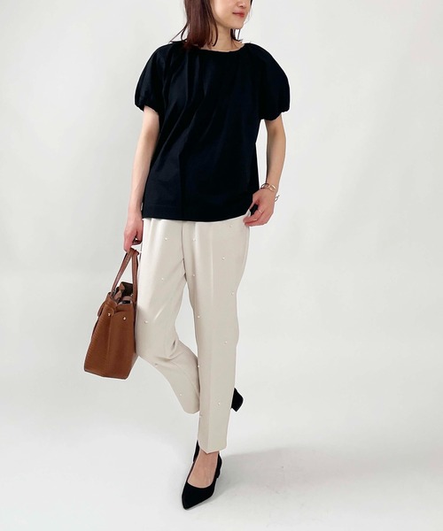 PICCIN(ピッチン)の「ラグランギャザープルオーバー(Tシャツ/カットソー・レディース・オフホワイト/ブルー/ブラック・M)」の19枚目の写真