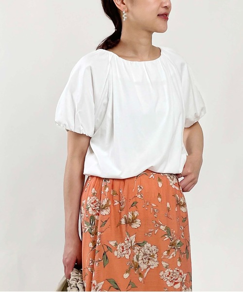 PICCIN(ピッチン)の「ラグランギャザープルオーバー(Tシャツ/カットソー・レディース・オフホワイト/ブルー/ブラック・M)」の7枚目の写真