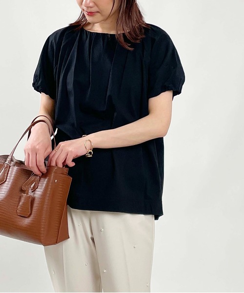 PICCIN(ピッチン)の「ラグランギャザープルオーバー(Tシャツ/カットソー・レディース・オフホワイト/ブルー/ブラック・M)」の12枚目の写真