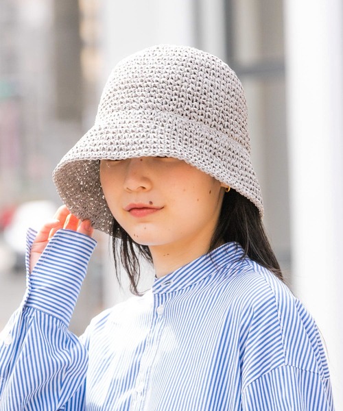 SMELLY(スメリー)の「プレーンペーパーハット(ハット・レディース・ベージュ/グレー/オフホワイト・-)」の15枚目の写真