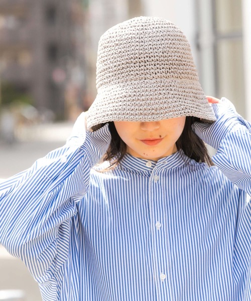SMELLY(スメリー)の「プレーンペーパーハット(ハット・レディース・ベージュ/グレー/オフホワイト・-)」の16枚目の写真