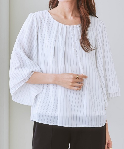 トップス 7 7days Life Styling ブラウス シャツ ジョーゼットエアリー7分袖