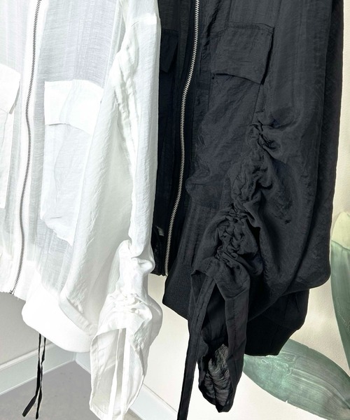 Meli rich（メリーリッチ）の「シアー袖ドロストMA-1（MA-1・レディース・ブラック/オフホワイト・FREE）」の20枚目の写真