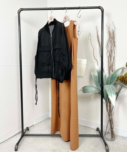 Meli rich（メリーリッチ）の「シアー袖ドロストMA-1（MA-1・レディース・ブラック/オフホワイト・FREE）」の15枚目の写真