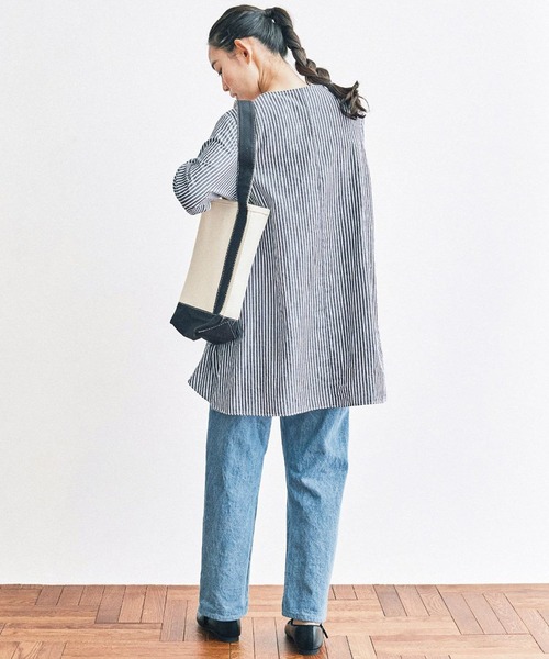 【セール】ａｎｄ ｍｙｅｒａ ストライプのオーバーブラウス（シャツ/ブラウス）｜and myera（アンド マイラ）