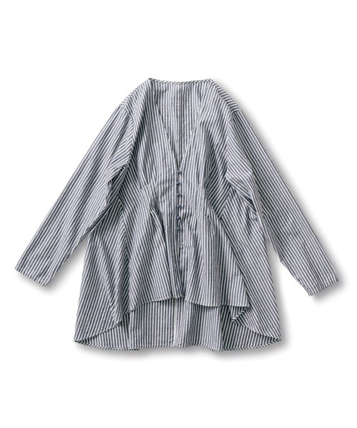 【セール】ａｎｄ ｍｙｅｒａ ストライプのオーバーブラウス（シャツ/ブラウス）｜and myera（アンド マイラ）