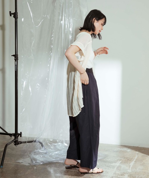 【タグ付新品】Eimee Law バックプリーツメッシュブラウス タグ付新品】Eimee Law バックプリーツメッシュブラウスの通販 by ほ