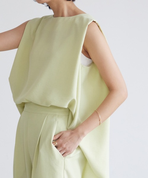 for/c（フォーシー）の「リネンライクノースリブラウス【サスティナブル】（シャツ/ブラウス・レディース・ブラック/チャコール/ベージュ/イエロー・M/L）」の18枚目の写真