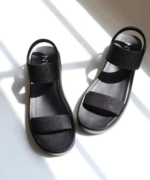 VIVIAN（ヴィヴィアン）の「サッ！と履ける厚底コンフォートバックバンドゴムサンダル（サンダル・レディース・ブラック/アイボリー/Moca/その他8/シルバー系その他7・LL/S/M/L）」の5枚目の写真