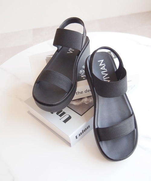 VIVIAN（ヴィヴィアン）の「サッ！と履ける厚底コンフォートバックバンドゴムサンダル（サンダル・レディース・ブラック/アイボリー/Moca/その他8/シルバー系その他7・LL/S/M/L）」の6枚目の写真
