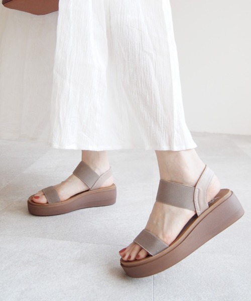 VIVIAN（ヴィヴィアン）の「サッ！と履ける厚底コンフォートバックバンドゴムサンダル（サンダル・レディース・ブラック/アイボリー/Moca/その他8/シルバー系その他7・LL/S/M/L）」の20枚目の写真