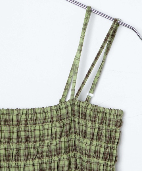 WEGO（ウィゴー）の「WEGO/バイアスチェックシャーリングキャミワンピース（ワンピース・レディース・ベージュ系その他2/グリーン系その他2・FREE）」の22枚目の写真