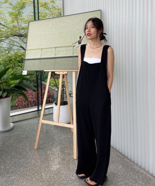 N.s(エヌドットエス)の「ワイドサロペット(サロペット/オーバーオール・レディース・ブラック・S/M/L)」の5枚目の写真