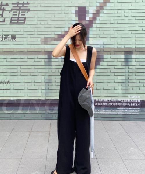 N.s(エヌドットエス)の「ワイドサロペット(サロペット/オーバーオール・レディース・ブラック・S/M/L)」の17枚目の写真