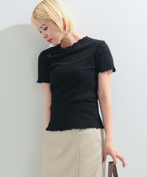 Ray BEAMS(レイビームス)の「Ray BEAMS / シュリンク メロー ボトルネック トップス(Tシャツ/カットソー・レディース・ホワイト/ブラック/ラベンダー・ONE SIZE)」の20枚目の写真