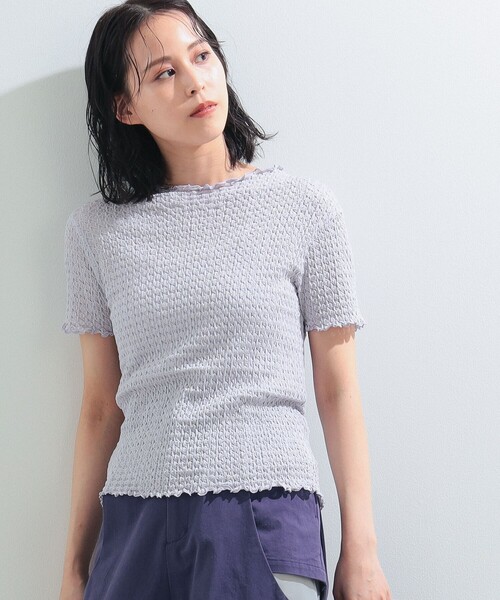 Ray BEAMS(レイビームス)の「Ray BEAMS / シュリンク メロー ボトルネック トップス(Tシャツ/カットソー・レディース・ホワイト/ブラック/ラベンダー・ONE SIZE)」の17枚目の写真