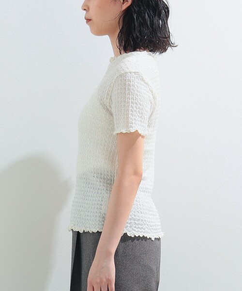 Ray BEAMS(レイビームス)の「Ray BEAMS / シュリンク メロー ボトルネック トップス(Tシャツ/カットソー・レディース・ホワイト/ブラック/ラベンダー・ONE SIZE)」の21枚目の写真