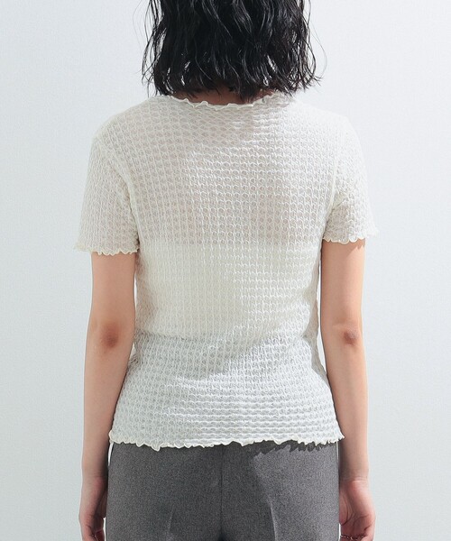 Ray BEAMS(レイビームス)の「Ray BEAMS / シュリンク メロー ボトルネック トップス(Tシャツ/カットソー・レディース・ホワイト/ブラック/ラベンダー・ONE SIZE)」の6枚目の写真