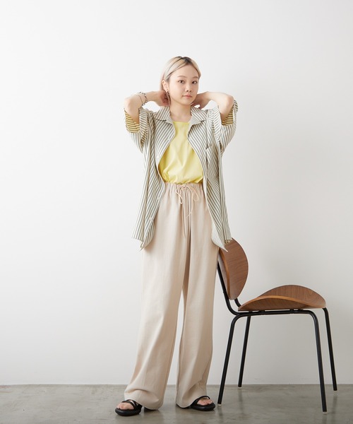 WHIMSIC（ウィムジック）の「【UNISEX】オープンカラーシャツ（シャツ/ブラウス・メンズ・ネイビー/ブラック/アイボリー/ブルー・FREE）」の11枚目の写真