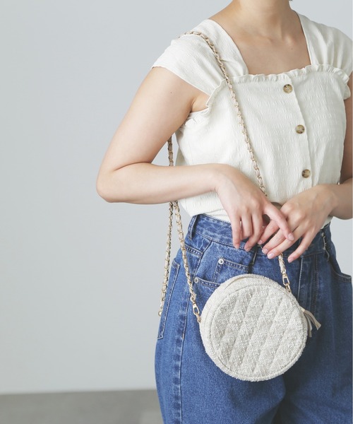 FREE'S MART（フリーズマート）の「ラウンドチェーンバッグ（ショルダーバッグ・レディース・グリーン系その他/ベージュ・ﾌﾘ-）」の5枚目の写真