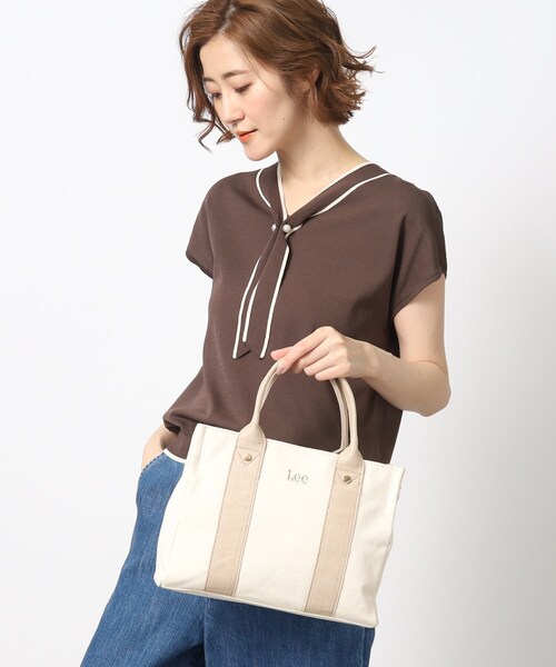 Lee（リー）の「【Lee別注】スクエアキャンバストート（トートバッグ・レディース・ライトベージュ/ガンメタ/ミント/ブラック系1/ブラック系7/ブラック系2/ダークグレー/ブラック/アイボリー系1/アイボリー系6/ベージュ系その他6/ブラック系3・00）」の21枚目の写真