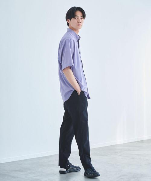 green label relaxing（グリーンレーベルリラクシング）の「TWウォッシャブルトロ ボタンダウン シャツ -ストレッチ・防シワ-（シャツ/ブラウス・メンズ・ライム/ダークグレー/ライラック・S/M/L/XL）」の4枚目の写真