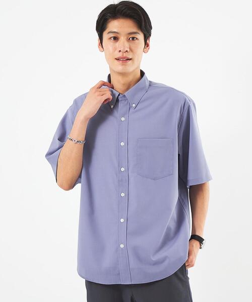 green label relaxing（グリーンレーベルリラクシング）の「TWウォッシャブルトロ ボタンダウン シャツ -ストレッチ・防シワ-（シャツ/ブラウス・メンズ・ライム/ダークグレー/ライラック・S/M/L/XL）」の8枚目の写真