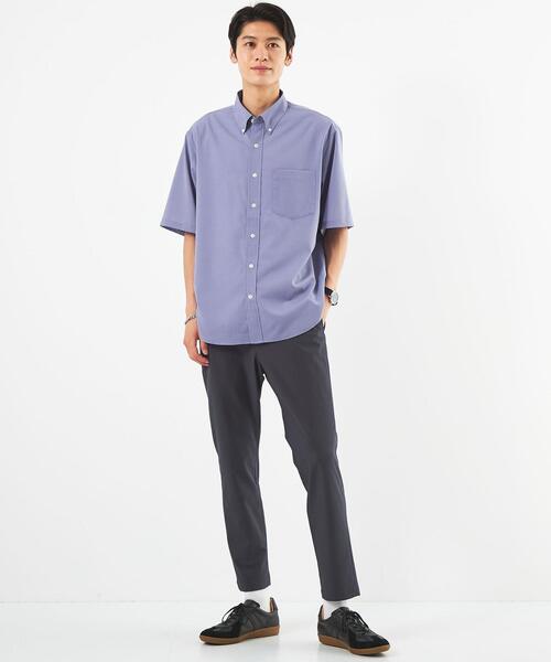 green label relaxing（グリーンレーベルリラクシング）の「TWウォッシャブルトロ ボタンダウン シャツ -ストレッチ・防シワ-（シャツ/ブラウス・メンズ・ライム/ダークグレー/ライラック・S/M/L/XL）」の9枚目の写真