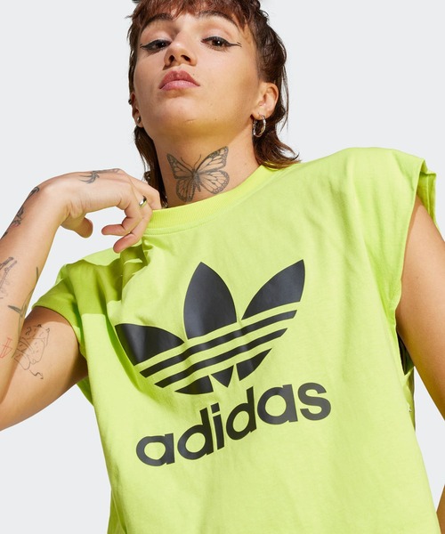 adidas（アディダス）の「ビッグロゴTシャツ / アディダスオリジナルス adidas Originals（Tシャツ/カットソー・レディース・ブラック/ホワイト/イエロー・LARGE/MEDIUM/SMALL/X-LARGE/X-SMALL/XX-LARGE）」の19枚目の写真
