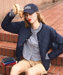 Christian Dior ノーカラージャケット　ショート丈　黒 半袖　M Christian Dior(クリスチャンディオール) ジップノーカラー