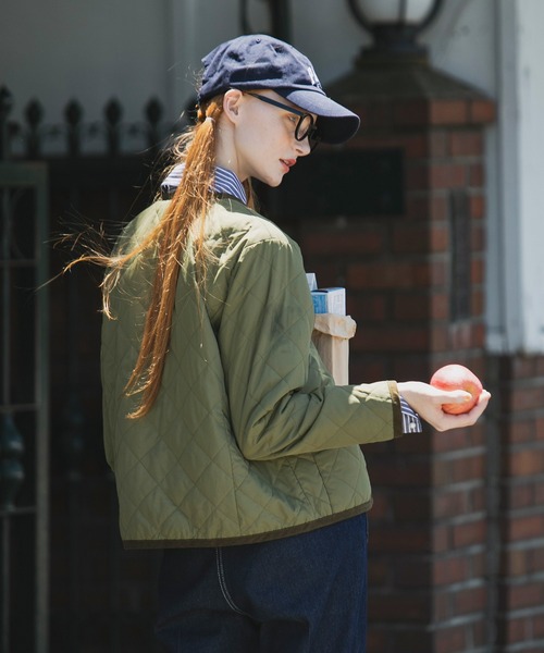 BONLECILL（ボンルシール）の「2way ダイヤキルトノーカラージャケット/インナーブルゾン（ノーカラージャケット・レディース・カーキ/アイボリー系1/アイボリー/ブラック/ブラウン系1/ブラウン/ネイビー・FREE）」の18枚目の写真