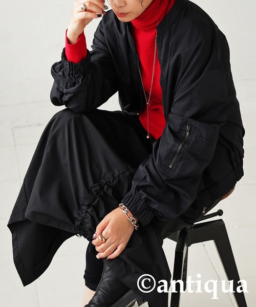 antiqua（アンティカ）の「シャンブレー生地MA-1（MA-1・レディース・ブラック/カーキ・FREE）」の10枚目の写真