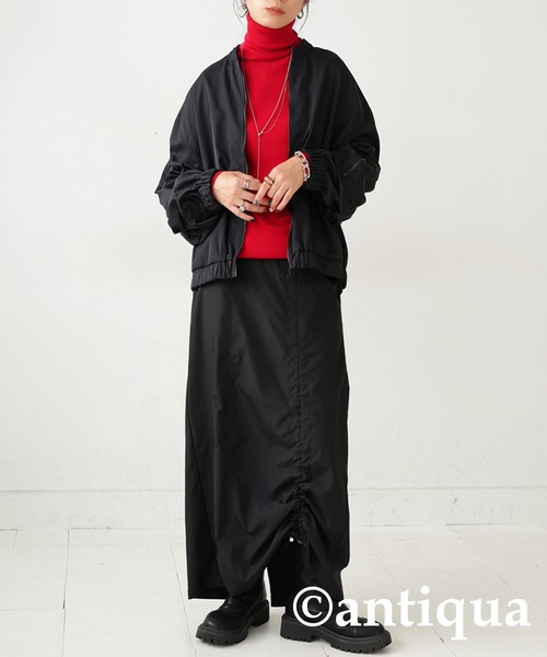 antiqua（アンティカ）の「シャンブレー生地MA-1（MA-1・レディース・ブラック/カーキ・FREE）」の9枚目の写真