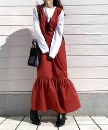 Q | Vネックティアードワンピース(ワンピース)
