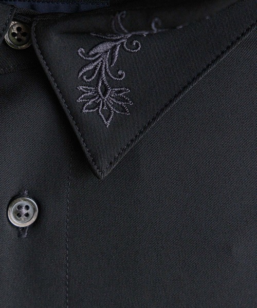 RAGEBLUE（レイジブルー）の「【LUXURY+EASY】LOOSE FLOWER EMBROIDERY SHIRTS /ラグイージーフラワー刺繍シャツ（シャツ/ブラウス・メンズ・ホワイト/ブラック/ブラウン/グレー・SMALL/MEDIUM/LARGE）」の9枚目の写真