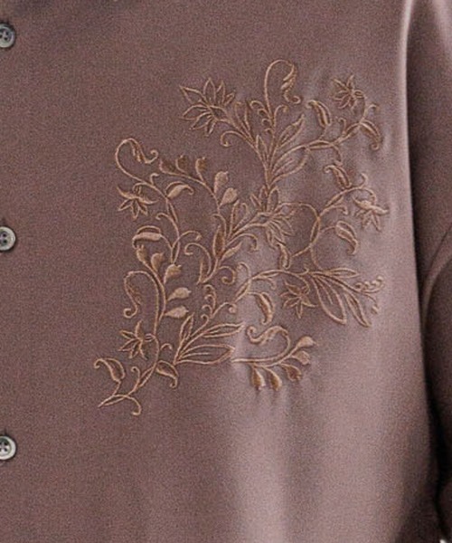 RAGEBLUE（レイジブルー）の「【LUXURY+EASY】LOOSE FLOWER EMBROIDERY SHIRTS /ラグイージーフラワー刺繍シャツ（シャツ/ブラウス・メンズ・ホワイト/ブラック/ブラウン/グレー・SMALL/MEDIUM/LARGE）」の11枚目の写真