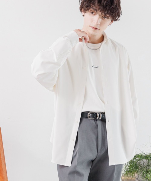 RAGEBLUE（レイジブルー）の「【LUXURY+EASY】LOOSE FLOWER EMBROIDERY SHIRTS /ラグイージーフラワー刺繍シャツ（シャツ/ブラウス・メンズ・ホワイト/ブラック/ブラウン/グレー・SMALL/MEDIUM/LARGE）」の14枚目の写真