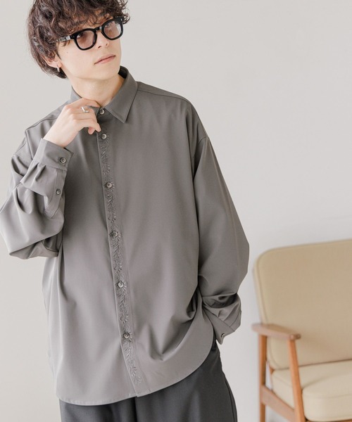 RAGEBLUE（レイジブルー）の「【LUXURY+EASY】LOOSE FLOWER EMBROIDERY SHIRTS /ラグイージーフラワー刺繍シャツ（シャツ/ブラウス・メンズ・ホワイト/ブラック/ブラウン/グレー・SMALL/MEDIUM/LARGE）」の21枚目の写真