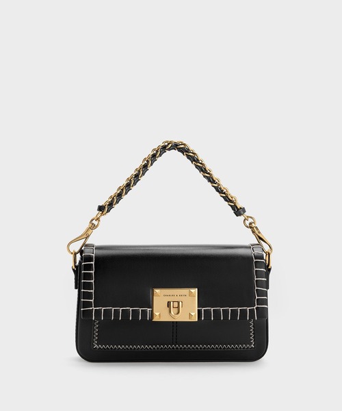 CHARLES & KEITH(チャールズ & キース)の「Circe キルケ ステッチトリムトップハンドルバッグ(ショルダーバッグ・レディース・ブラック/オリーブ/モカ・S)」の20枚目の写真
