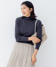 【洗える】スムージーコットン シアーリブ ニット