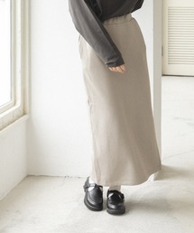 【ママサイズ】ウエストゴム スリット入り タイトスカート