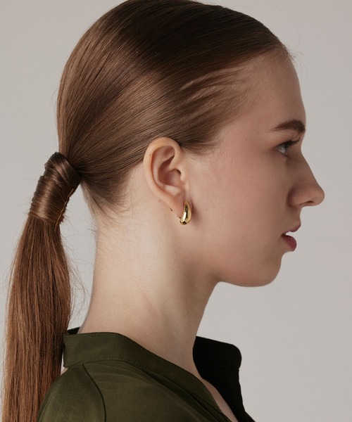 CENE（セネ）の「【CENE】セネ/ドロップフープイヤリング（イヤリング・レディース・シルバー/ゴールド・FREE）」の5枚目の写真