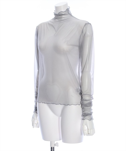 clear（クリア）の「×シアーインナーカットソー≪2024SS≫（Tシャツ/カットソー・レディース・グレー/オフホワイト/ブラック・F）」の4枚目の写真