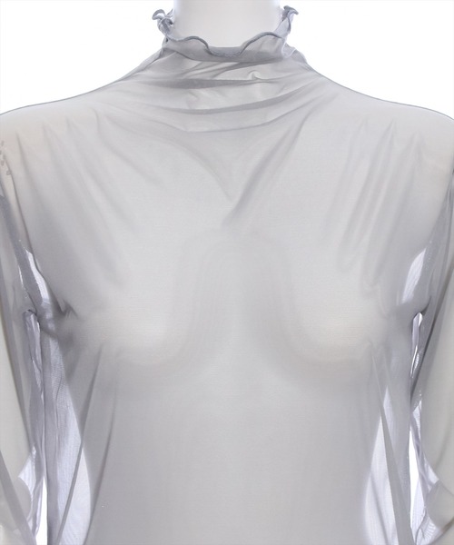 clear（クリア）の「×シアーインナーカットソー≪2024SS≫（Tシャツ/カットソー・レディース・グレー/オフホワイト/ブラック・F）」の8枚目の写真