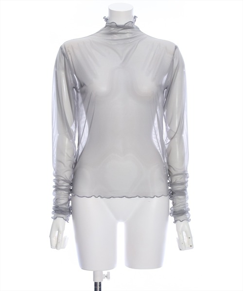 clear（クリア）の「×シアーインナーカットソー≪2024SS≫（Tシャツ/カットソー・レディース・グレー/オフホワイト/ブラック・F）」の12枚目の写真