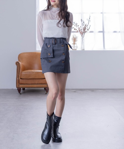 clear（クリア）の「×シアーインナーカットソー≪2024SS≫（Tシャツ/カットソー・レディース・グレー/オフホワイト/ブラック・F）」の15枚目の写真