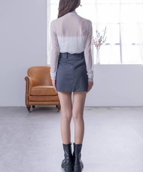 clear（クリア）の「×シアーインナーカットソー≪2024SS≫（Tシャツ/カットソー・レディース・グレー/オフホワイト/ブラック・F）」の16枚目の写真