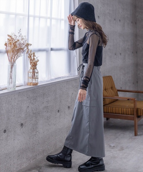 clear（クリア）の「×シアーインナーカットソー≪2024SS≫（Tシャツ/カットソー・レディース・グレー/オフホワイト/ブラック・F）」の18枚目の写真