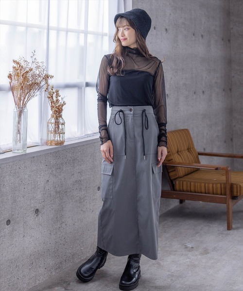 clear（クリア）の「×シアーインナーカットソー≪2024SS≫（Tシャツ/カットソー・レディース・グレー/オフホワイト/ブラック・F）」の17枚目の写真