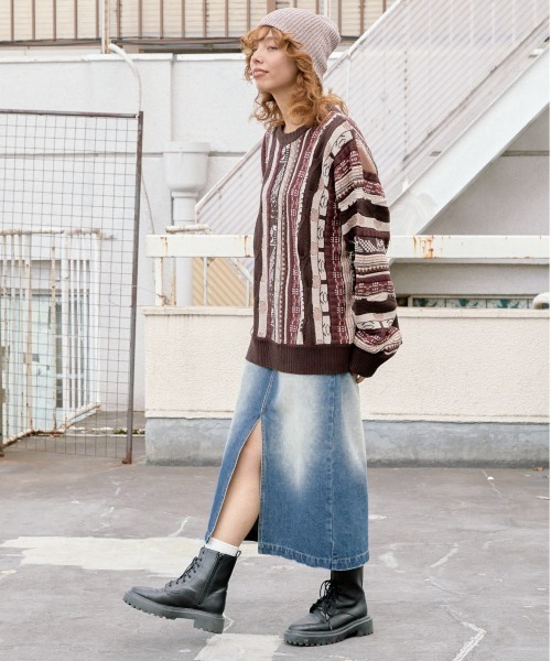 PBLIM（ページボーイリム）の「PBLIM/３Dマルチカラーニット（ニット/セーター・レディース・ブラウン系その他/ブラック系その他・FREE）」の4枚目の写真